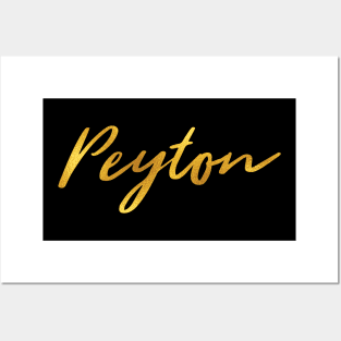 Peyton Name Hand Lettering in Faux Gold Letters Posters and Art